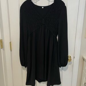 Elegant Black Long Sleeve Dress